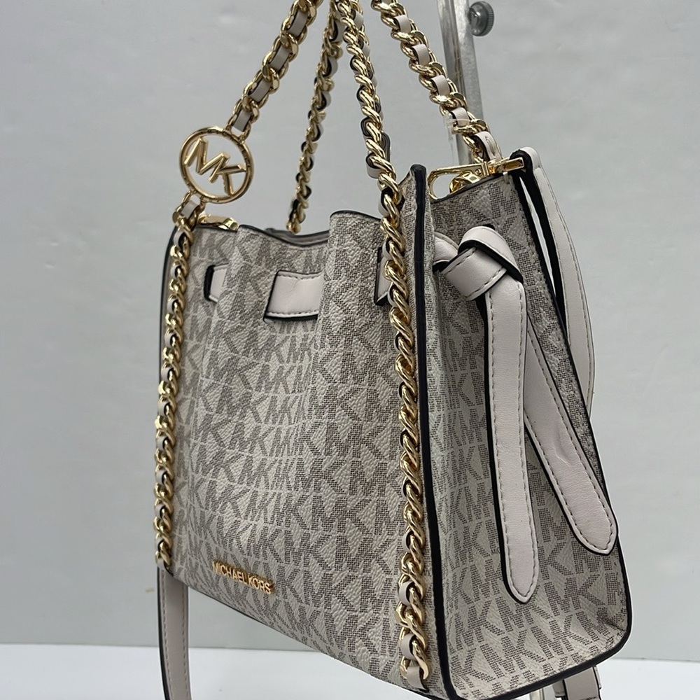 Michael Kors MINA Sm MINI Belted Chain Shoulder Crossbody Bag 
Light Cream Multi - Picture 7 of 16